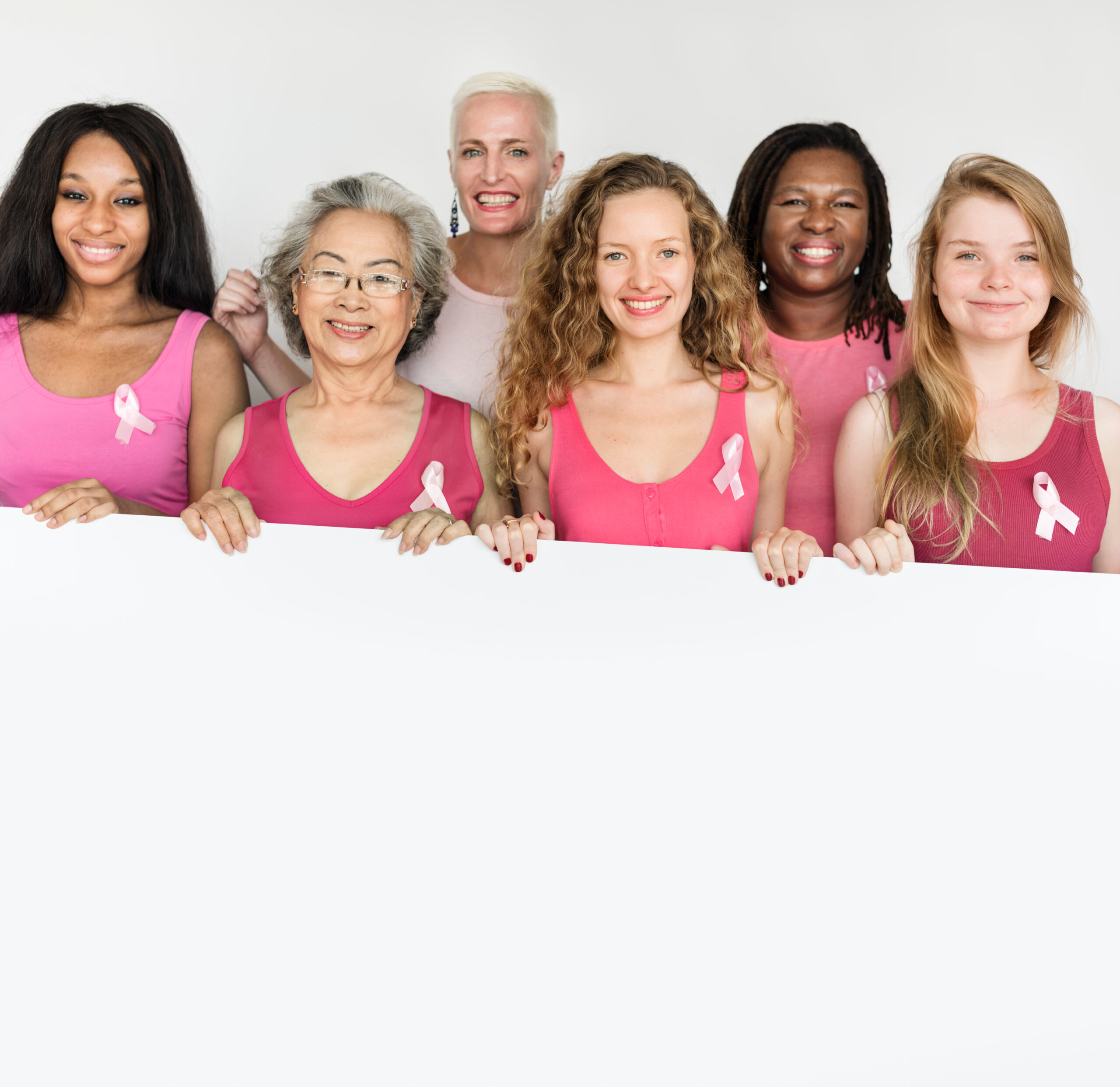 Pink Ribbon Breast Cancer Awareness Copy Space Banner Concept